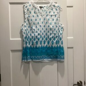 Talbots- Sleeveless Top-XL Petite- Aqua